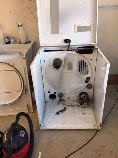 A recent dryer service job in the Fairfield, CA area